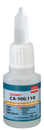 COSMO® CA-500.110, CA-Sekundenklebstoff mit Schraubverschluss (PE-Flasche)